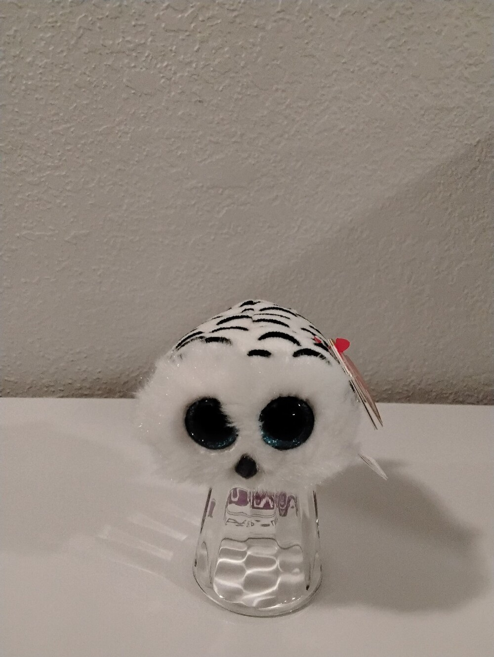 Teeny Ty White and Black Snowy Owl Plush Toy Nellie